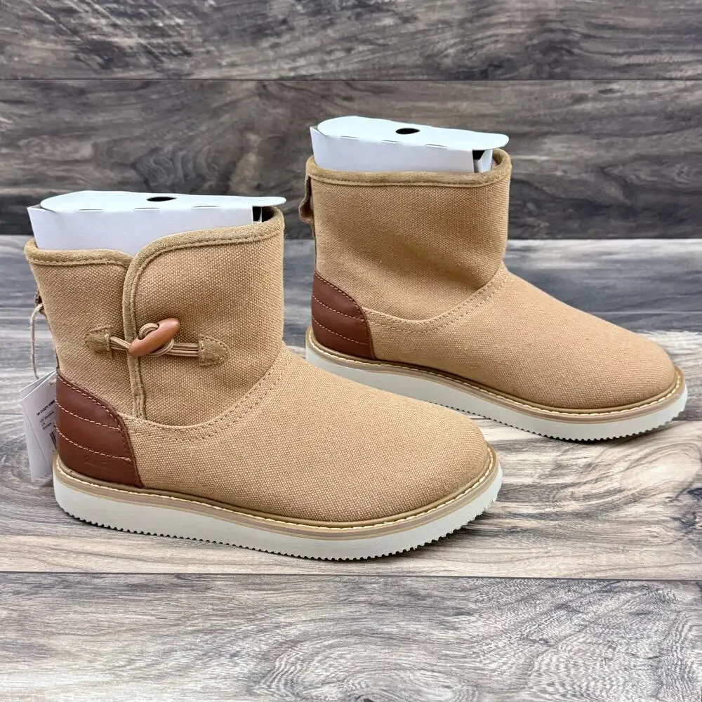 NIB Sanuk Cozy Vibe Surf Check SL Boots Ankle Booties 7 38 Tan - Picture 2 of 12